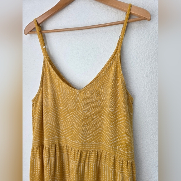 RVCA nolan mustard yellow print dress, size XL 14 - Picture 2 of 9